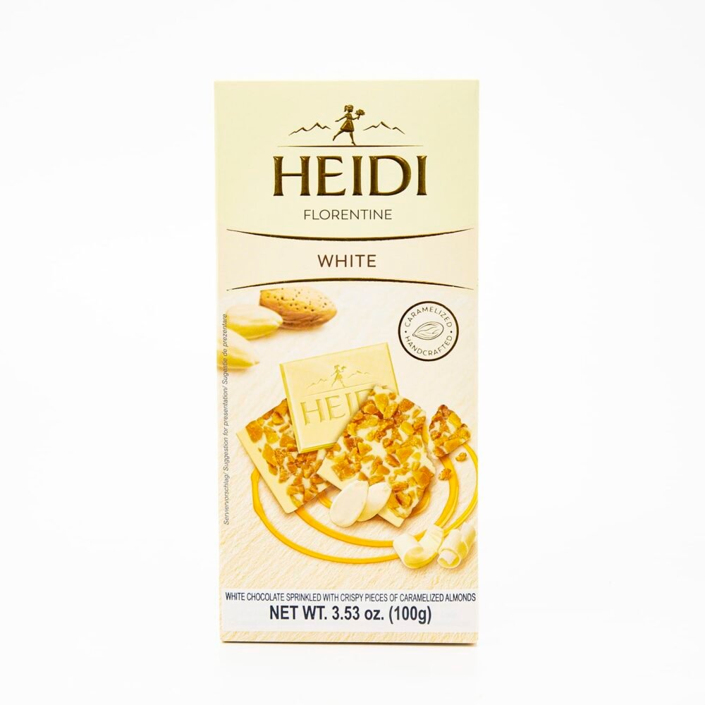 HEIDI שוקולד לבן בתוספת שכבה קריספית של שקדים