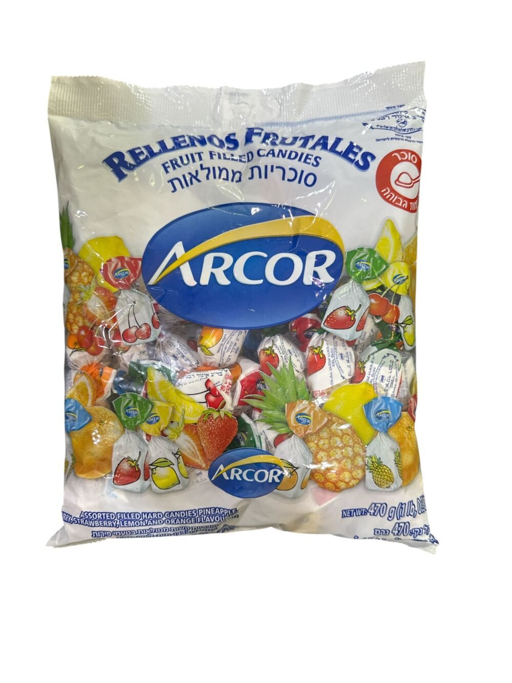 סוכריות קשות ממולאות בטעמי פירות 470 גרם