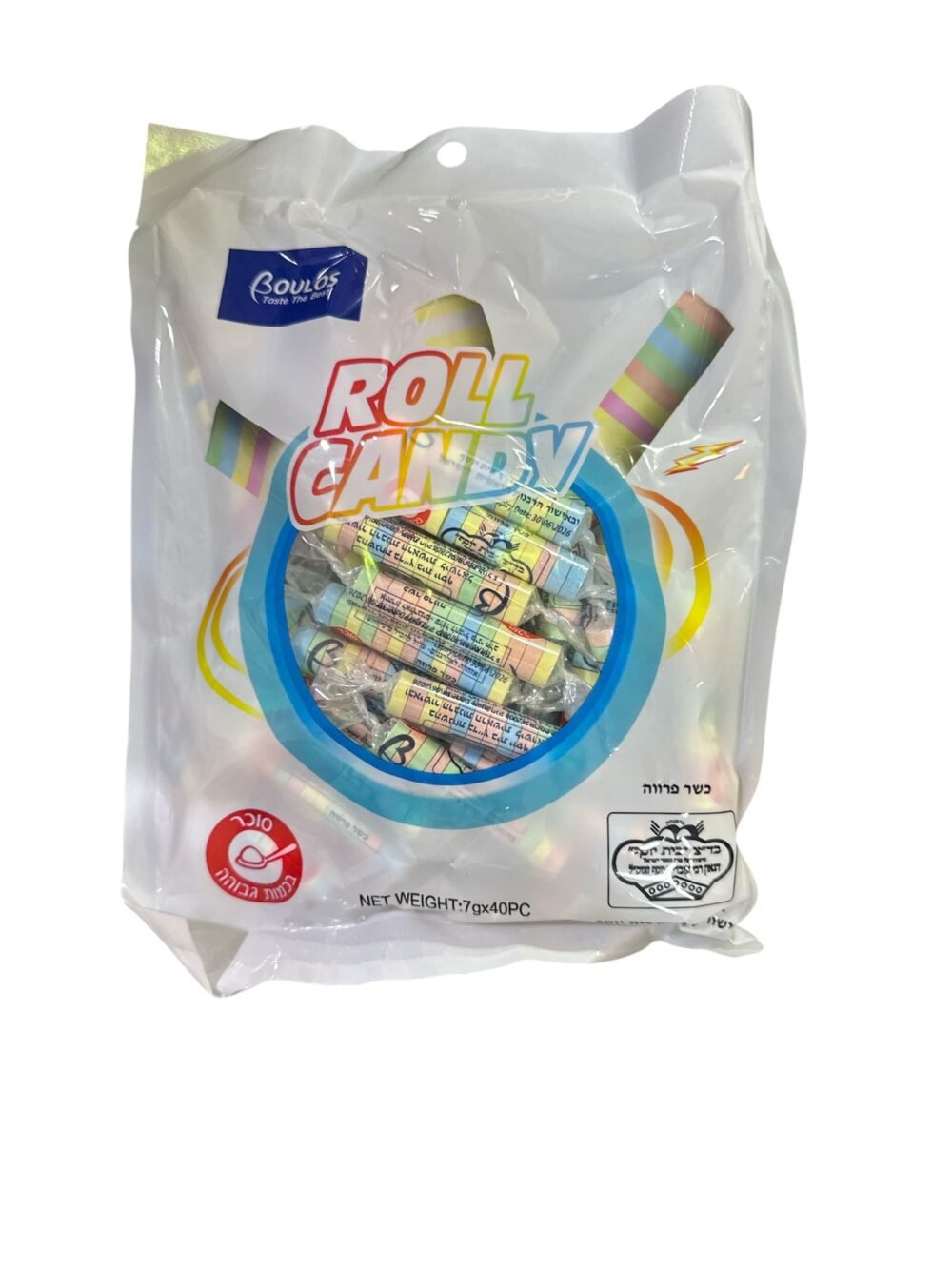 סוגריות סודה בצור רולים טעמי פירות 40 יח